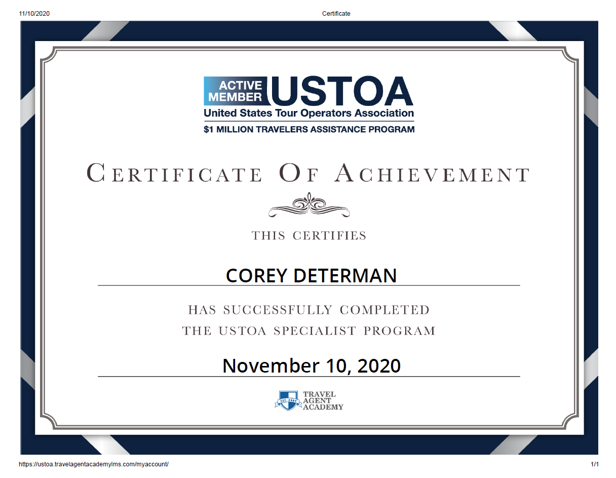 US tour operator association specialist